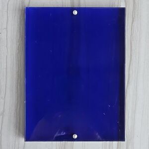 Clear & Blue Lucite Magnetic Block Photo Picture Frame 6" X 8"
